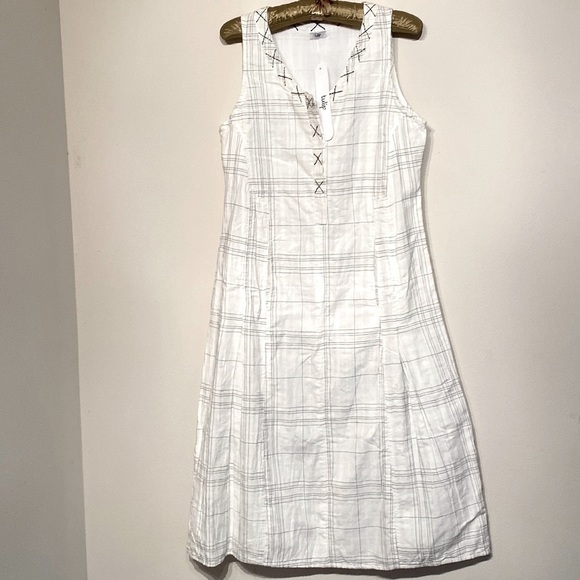 tulip clothing The Victoria in White Onyx windowpane print sleeveless dress XS - Picture 2 of 11